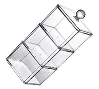 HOMOCONO 1 Ensemble Boîte de Rangement Transparente pour Coton Démaquillant avec Couvercle Organisateur pour Œufs de Maquillage et Accessoires