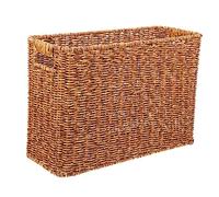 HOMOCONO 1 pièce Panier de Rangement Rectangulaire Rotin Tissé pour Magazines Panier de Décoration Multifonctionnel pour Maison et Bureau