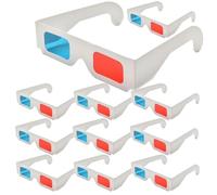 HOMOCONO 10 Pcs Lunettes de Cinéma 3D en Papier Rouges et Bleues, Accessoires Portables et Pratiques pour Visionnage DVD et Jeux, Style Élégant pour Garçon et Filles