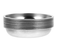 HOMOCONO 10 Pièces de Petites Assiettes et Bols Ronds en Acier Inoxydable 8 CM pour Sauces, Adaptées aux Restaurants et Repas en Famille, Résistantes et Multifonctions