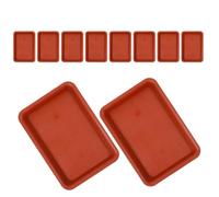 HOMOCONO 10 Pièces Plateau de Pot de Fleur Rectangulaire en Plastique Rouge Soucoupe, Élégant et Fonctionnel, pour Jardinage Intérieur, Garde Les Surfaces Sèches et Compatible Plusieurs