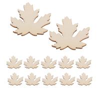 HOMOCONO 100 Pièces Décorations Automne Feuilles en Bois de Feuille D'érable pour Loisirs Créatifs Diy, Ornements Multipurpose pour Fête Récolte D'automne