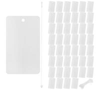 HOMOCONO 100pcs Étiquettes Blanches en Pvc Imperméables avec Ficelle, Design Simple, Grosse Capacité, pour Présentation de Bijoux et Fournitures de Vinification