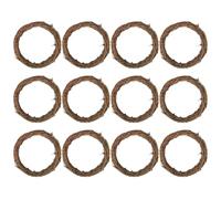 HOMOCONO 12 Pièces Couronne en Rotin Rustique de Couleur Café Anneau Flexible pour Décoration de Printemps et Espaces Quotidiens, Solide Créations de Noël