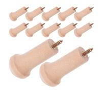 HOMOCONO 12 Pièces Patère Murale en Bois Beige 26x52cm, avec Vis | Maison et Projets Diy, Grain Minimaliste, Support Robuste, Optimise L’espace