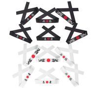 HOMOCONO 12pcs Bandeaux Japonerie pour Karaté Cuisine, Tissu Respirant Confortable Impression Guerrier Unique, Accessoires Cosplay pour Adultes et Garçon et Filles