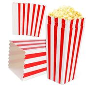 HOMOCONO 15 Pièces Lot de Boîtes à Popcorn Papier Rayé Classiques Conteneurs Pliables Robustes et Spacieux pour Snacks Boîtes à Pop Corn Rétro pour Cinéma et Fêtes