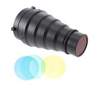 HOMOCONO 1ensemble Tube Conical Kit avec Grille Miel Et Filtres De Lumière pour Éclairage Studio Professionnel Accessoire Photographique pour Flash Stroboscopique