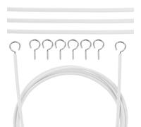 HOMOCONO 2 Ensembles Kit de Suspension de Tringles en Fil, 2m, PVC Métal | Courbe Souple, Pose Mur ou Plafond, Œillets et Crochets Inclus, pour Séparateur et Baie