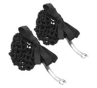 HOMOCONO 2 Pièces Filet à Cheveux Noir en Polyester avec Nœud Papillon Petit pour Chignons, Accessoire Coiffure Polyvalent et Rapide, pour Personnel D'hôtels et Professionnels du Service