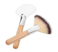 HOMOCONO 2 pièces Pinceau Maquillage Visage Longue et Courte Manche Brosse Poudre Fixation Soft Touch pour Fond Teint et Blush