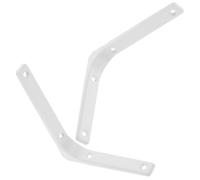 HOMOCONO 2 Supports D’Équerres Métalliques Blanches L 5 Pouces Supports Muraux D’Angle Droit Robustes pour Étagères Fixation Stable pour Meubles Bibliothèque et Rangement Équerres de