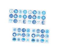 HOMOCONO 20 Feuilles Autocollants Calendrier de Noël Chiffres Stickers Sceau pour Sacs Cadeaux DIY Flocon Décoratif Kit