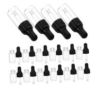 HOMOCONO 20 pièces Flacons Pipette Transparente avec Couvercles pour Huiles Essentielles Bouteilles de Voyage Réutilisables et Étanches pour Distribution de Pratique et Sécurisée