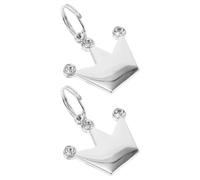 HOMOCONO 2pcs Étiquettes D'identification pour Animaux de Compagnie en Alliage de Zinc Argenté, Légères et Décoratives, Forme Couronne pour Collier de Chien