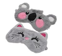 HOMOCONO 2pièces De Sommeil Peluche Douce Animaux Mignons Des Yeux Ajustable Et Pour Sommeil Profond Et Reposant
