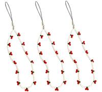 HOMOCONO 3 pièces Chaîne de Téléphone Perlée avec Cordon Tour de Cou et Charme Accessoire Léger et Facile à Fixer pour Smartphone Décoration DIY pour Femme et Homme