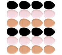 HOMOCONO 30 Pièces Mini Finger Powder Puff Set Portable Small Triangle Makeup Sponges For Precise Concealer Foundation Setting Powder Application With Storage Box