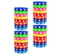 HOMOCONO 32 Pièces Bracelets en Silicone de Patte de Chien, Lot Extensible | Silicone Souple et Imperméable, Motif Patte, Usage Quotidien et Soirées Musicales Couleur Aléatoire