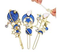 HOMOCONO 3pièces Barrettes Géométriques Étoiles Lune pour Filles Épingles Décoratives Légères Accessoires Cheveux Élégants pour Mariage Soirée Quotidien