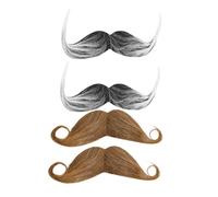 HOMOCONO 4 Pièces Accessoires de Costume de Moustache Fausse pour Moustaches Autocollantes Réalistes Couleurs pour Masquerade Cosplay