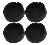 HOMOCONO 4 Pièces Cendrier en Silicone Rond Noir, 4 Fentes | Cendrier sans Fumée, Plateau à Cigarettes en Silicone, Facile à Rincer, pour Bureau et Table Basse
