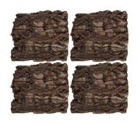 HOMOCONO 4pièces Écorces Naturelles pour Terrarium Reptile Décor pour Habitat Lézard Cachettes et Plateforme pour Barbus et Serpents Accessoires Décoratifs pour Enclos Reptile