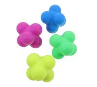 HOMOCONO 4pièces Sphère de Réaction Hexagonale Caoutchouc Améliore Coordination Oeil-Main et Réflexes pour Entraînement Sportif Multidisciplinaire Bleu Vert Rose