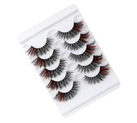 HOMOCONO 5 Paires de Faux Cils 3d Naturels et Denses Regard Plus Long, Matériau Simulation, pour Salons et Fêtes, Maquillage Professionnel Facile et Rapide
