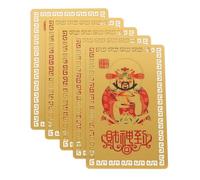 HOMOCONO 5 Pièces Carte de Fortune Chinoise en Alliage D’aluminium Doré | Design Présent Prêt à Offrir, Symbole Culturel, pour Porte-monnaie, Décoration Intérieure et Nouvel An Chinois