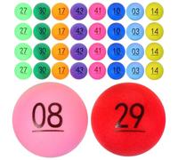HOMOCONO 50 Pièces Boules de Loto Numérotées en PP, Jeu de Fête