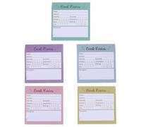 HOMOCONO 5paquet Mini Stick Notes For Books Book Review Tracker Pads With Self-adhesive Reading List Journal Markers For Students