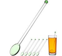 HOMOCONO 6 Pièces Agitateurs en Verre Élégants pour Cocktails Bâtonnets Mélangeurs Créatifs et Longs, pour Mélanger Boissons la Maison Café Couleur Aléatoire Réutilisable