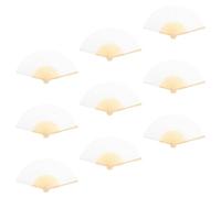 HOMOCONO 9 Pièces Éventail à Main Pliable Blanc pour Garçon et Filles