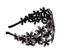 HOMOCONO Accessoire Élégant à Fleurs pour Mariage et Usage Quotidien et Antidérapant Serrage-tête Large Orné de Cristaux Bleus, Léger
