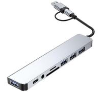 HOMOCONO Adaptateur USB Type-c Multifonction en Alliage D'aluminium Plusieurs Ports USB 3.0 et Lecteur de Cartes Mémoire pour Extension Rapide et Performance