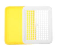 HOMOCONO Bac à Litière Rectangulaire en Plastique Jaune pour Lapins et Petits Animaux avec Design Séparateur, Usage Polyvalent Intérieur et Extérieur