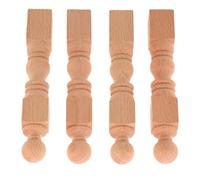 HOMOCONO Balustres en Bois Non Peints 4 pcs, colonnes pour mobilier Miniature et rangements à vin, Design Classique pour Balustrade et décor intérieur