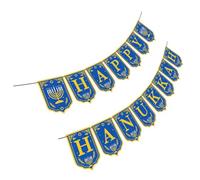 HOMOCONO Bannière en Papier Hanoukka Forme Peltée, Guirlande Bleue pour Décoration Murale et Extérieure, Accessoires Fête Hanoucca, 1 Ensemble Fanions