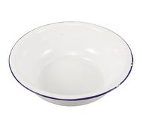 HOMOCONO Bassin de Bain de Pieds Émaillé Vintage 30 CM Bord Bleu Seau Multifonction pour Pédicure et Bain de Pieds à Domicile Lavabo Métallique Solide pour Soins Lessive