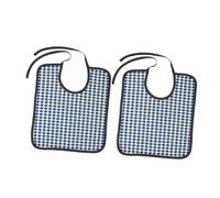 HOMOCONO Bavoir Pour Adulte Respirant Lot De 2 Pièces Bleu Foncé Bavoirs Pour Personnes Âgées Protection Repas Lavable Réutilisable Confort Pour Seniors