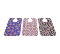 HOMOCONO Bavoirs Adultes Réutilisables Design Ajustable et Léger, pour Dîners et Banquets Lot de 3 en Coton et Pvc pour Personnes Âgées
