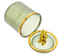 HOMOCONO Bocal de Rangement Transparent Acrylique pour Cotons-tiges et Petits Objets Organisateur de Salle de Bain Boîte de Stockage pour Meuble-lavabo Style