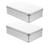 HOMOCONO Boîte à Bonbons en Fer-Blanc Petite Boîte Métallique Sublimation DIY 2 Pièces Blanche Coffret Présent pour Mariage Anniversaire et Rangement Décoratif