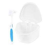 HOMOCONO Boîte de Nettoyage pour Prothèses Dentaires avec Brosse Étui de Rangement Pratique pour Voyage et Détartrage Couleur de Brosse Système de Filtration Fuite Couleur