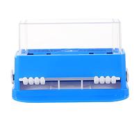 HOMOCONO Boîte de Rangement Organisateur Pratique en Plastique Bleu Transparent pour Bâtonnets Nettoyants et Cure-dents pour Salle de Bain ou Coiffeuse