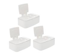 HOMOCONO Boîte Distributrice de Lingettes Humides à Bouton 3pcs en Pp Légère sans Odeur Couvercle, pour Voyage et Poussette