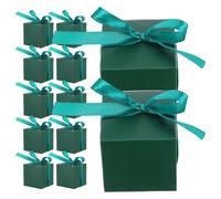 HOMOCONO Boîtes à Dragées de Mariage Vertes en Papier Kraft Ruban, Design Multifonctionnel, Lot de 50 Pièces pour Grandes Fêtes et Occasions Spéciales