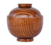 HOMOCONO Bol à Soupe en Bois Couvercle 4.02X3.74In Bol à en-Cas Japonerie pour Usage Domestique et Restaurant