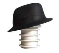 HOMOCONO Bouchon de Vin Joint sous Vide en Silicone Forme Chapeau Melon Noir Étanchéité pour Bouteilles, Accessoire Original pour Conserver le Vin